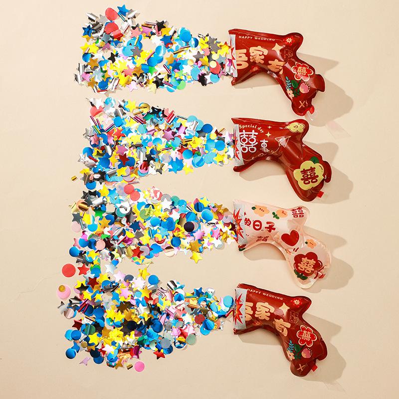 wedding salute inflatable confetti gun wedding spraying decoration canister handheld ribbon small salute tube wedding supplies complete collection