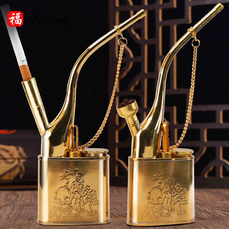 forteng smoking set brass retro dual-use hookah in stock old-fashioned portable hookah water pipe hoyah