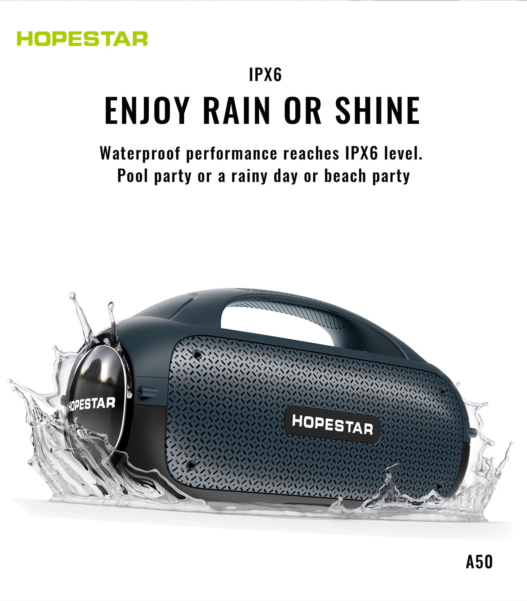 hopestar-a50 high-power bluetooth speaker with microphone microphone karaoke family ktv portable waterproof 2022 details Picture