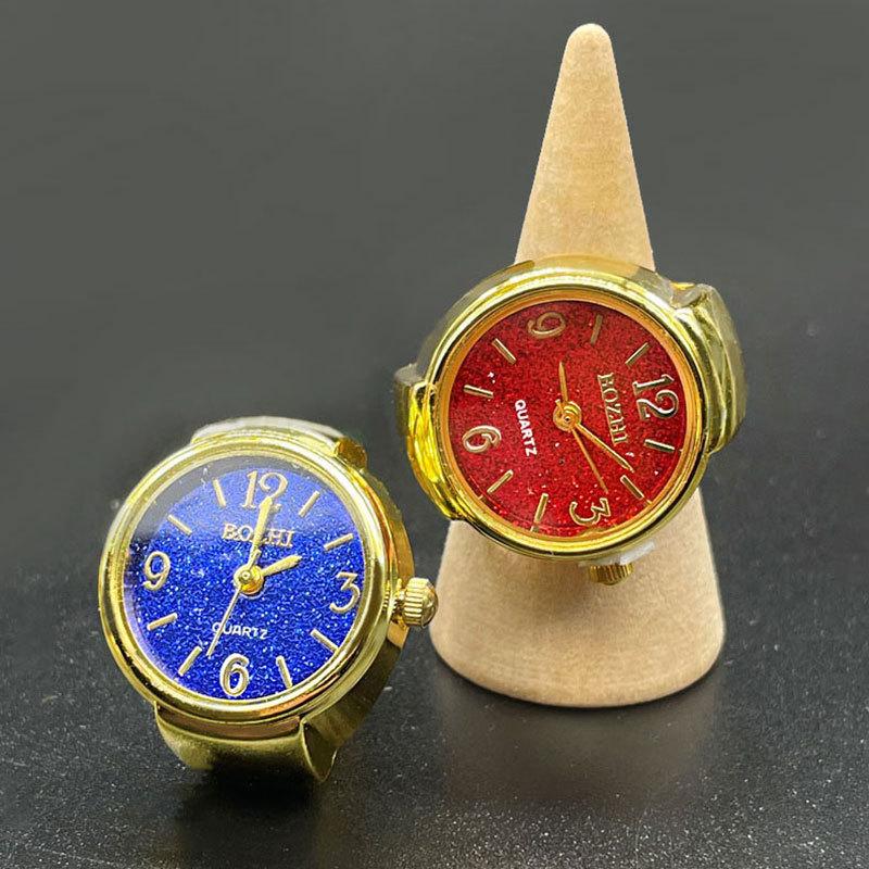 [ring watch] new men's and women's casual simple all-match ring watch alloy gold shell starry sky factory direct sales details Picture