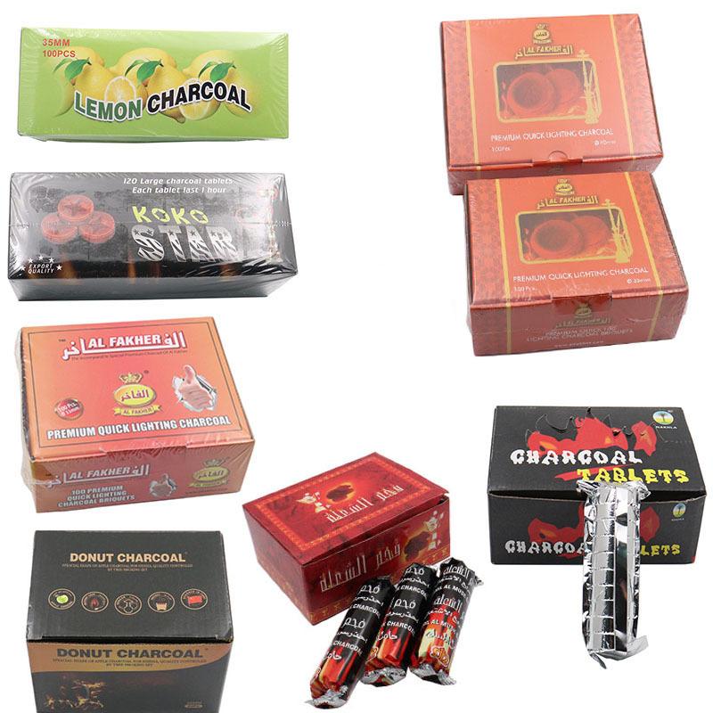 factory wholesale arab hookah charcoal less gray smokeless charcoal hookah accessories quick-burning carbon hookah carbon flammable carbon