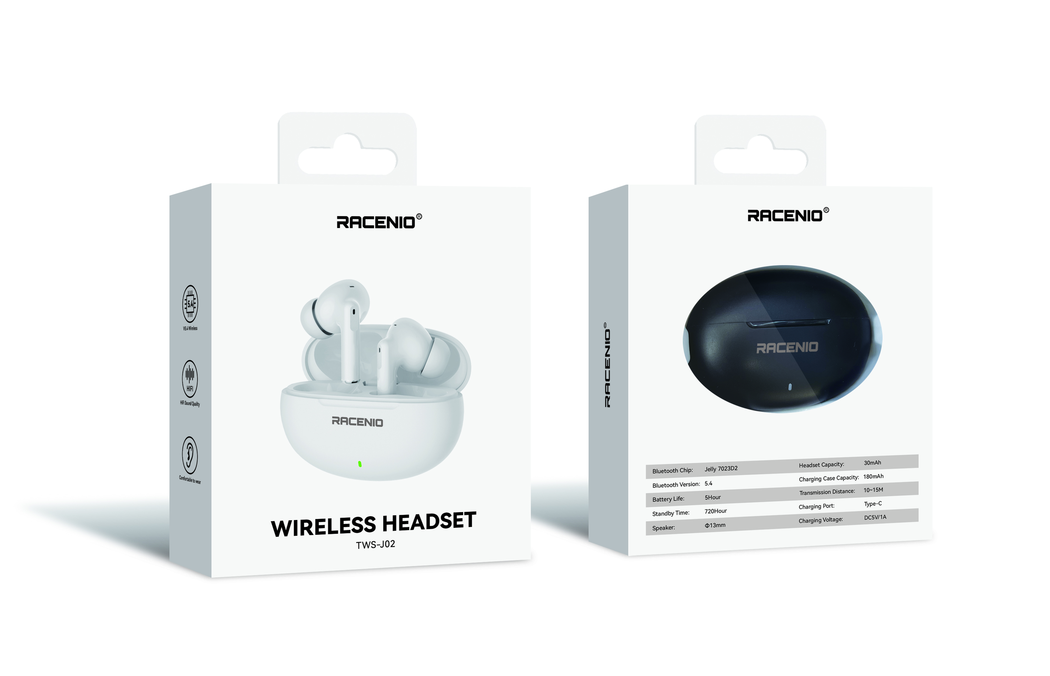 RACENIO 蓝牙耳机 J02蓝牙耳机 铜环喇叭蓝牙耳机