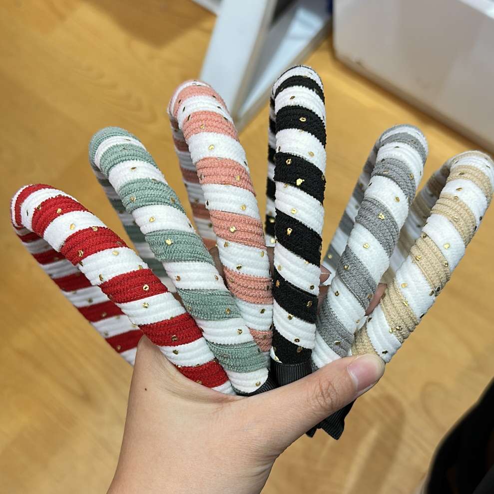 创意饰品发夹植绒发饰 头饰头扣金点设计 发箍轻奢风格女士优选