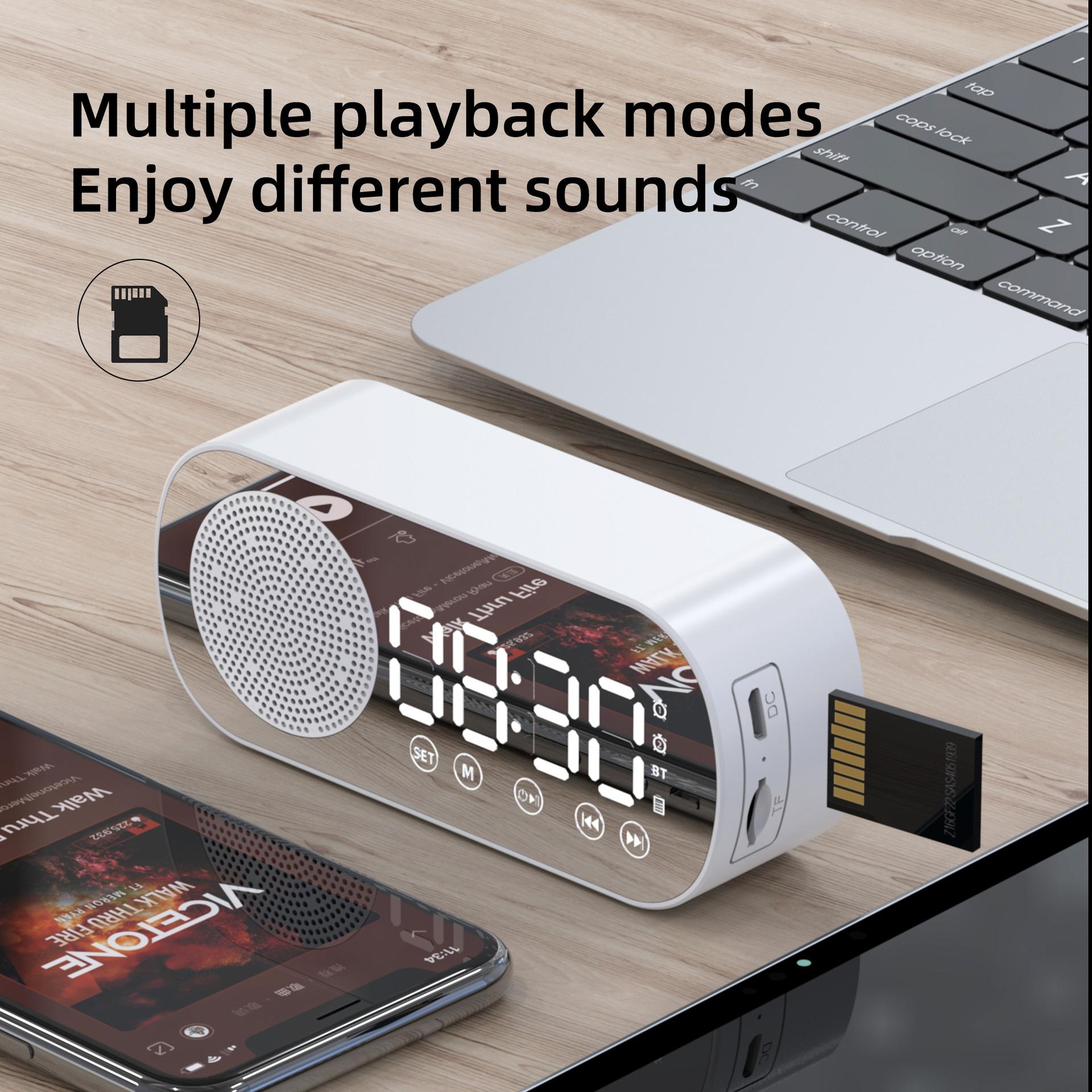 source factory new smart bluetooth speaker bluetooth audio gift alarm clock mirror clock small loudspeaker z7 Specification drawing