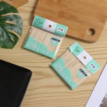disposable bamboo toothpick double-headed hotel restaurant household small package fine toothpick bulk fruit large plate toothpick