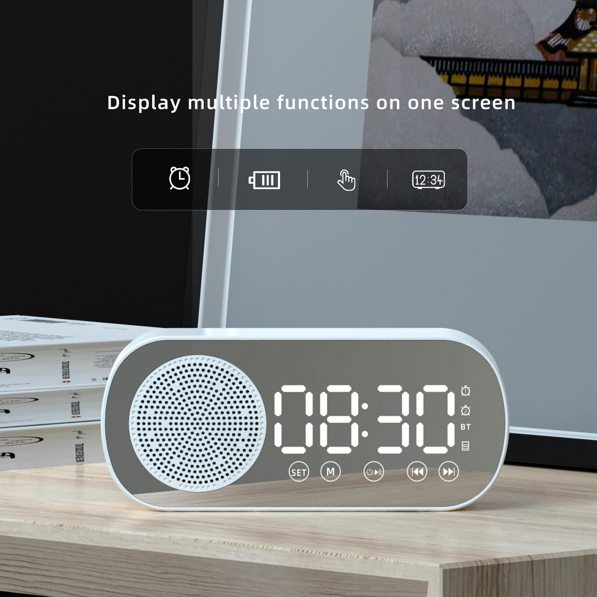 source factory new smart bluetooth speaker bluetooth audio gift alarm clock mirror clock small loudspeaker z7 Item Picture