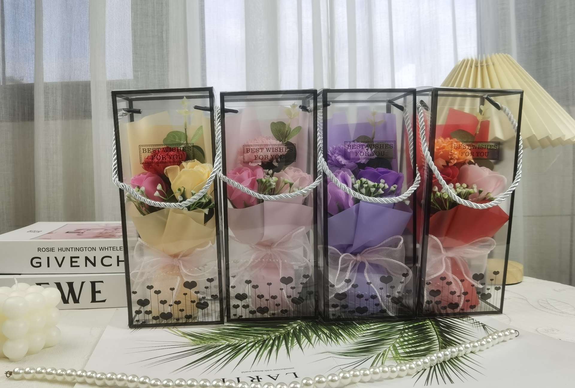 创意礼品香皂花干花生日礼物花束 纸皂毛线小花束 玫瑰花花假花 工艺品 美观实用赠友佳品玫瑰花花假花细节图