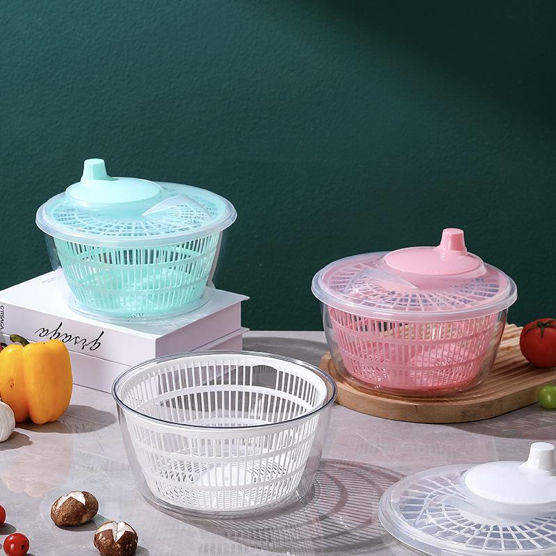 Dehydrator Vegetable Dehydrator Basket Kitchen Salad Vegetable Dehydrator Household Vegetable Washing Basin Fruit Hand Shake to Remove Water
