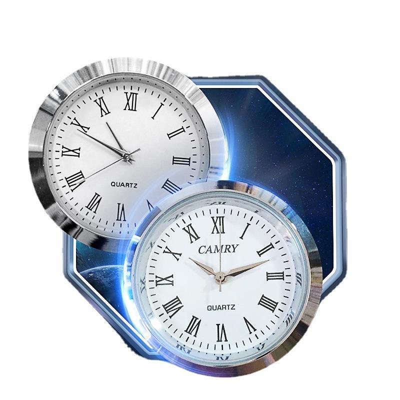 wholesale clock head crystal watch alloy watch head crafts accessories desk calendar inlaid watch liner car quartz watch core Item Picture