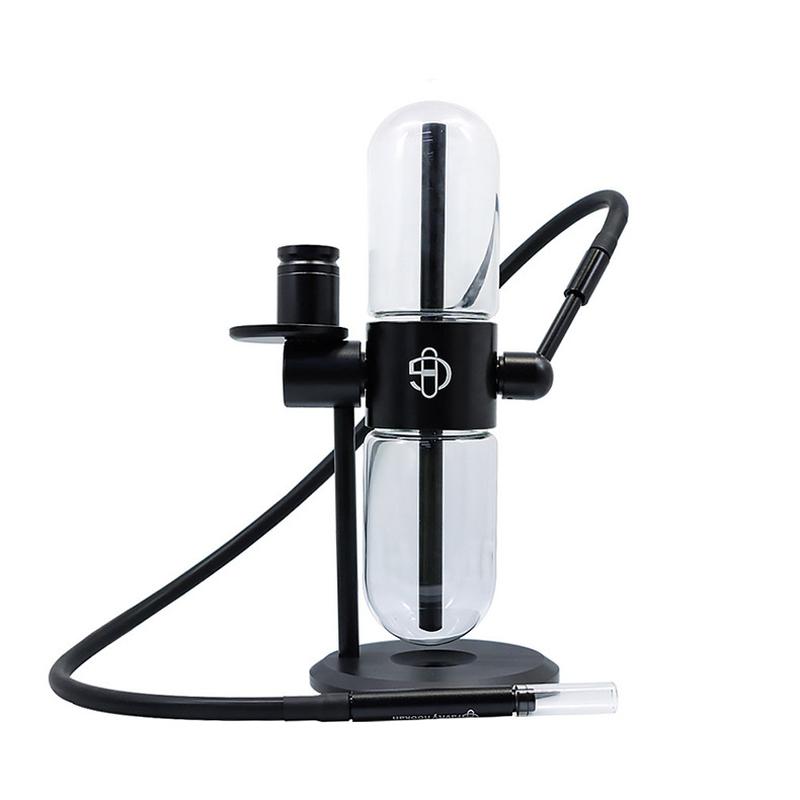 cross-border hot one piece dropshipping black double gravity hookah glass set rotatable hookah smoke pipe spot
