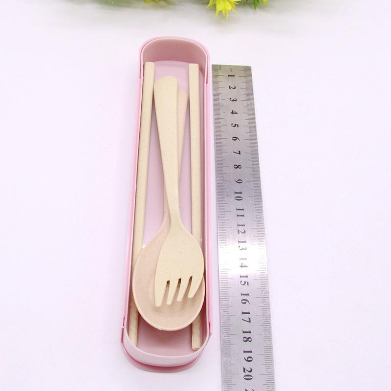 Tableware Set Wholesale Maixiang Spoon Fork Chopsticks Three-Piece Household Tableware Fork Spoon and Chopsticks Set Convenient Travel Chopsticks Box Application Scenario