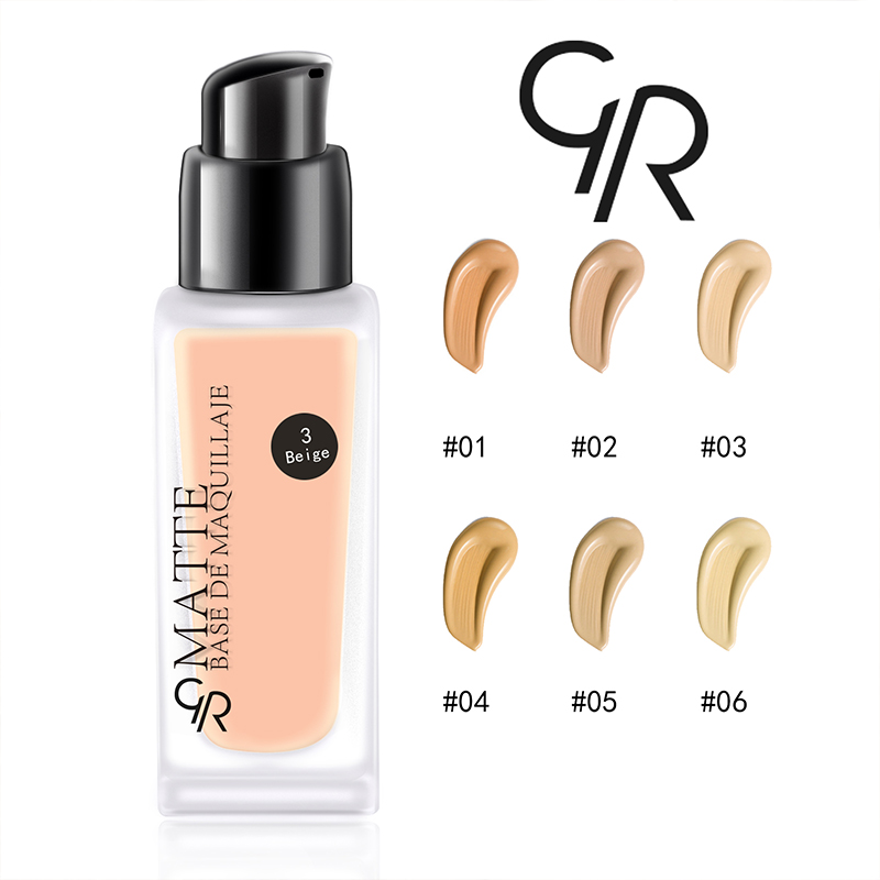 Multi-color matte foundation. Specification image