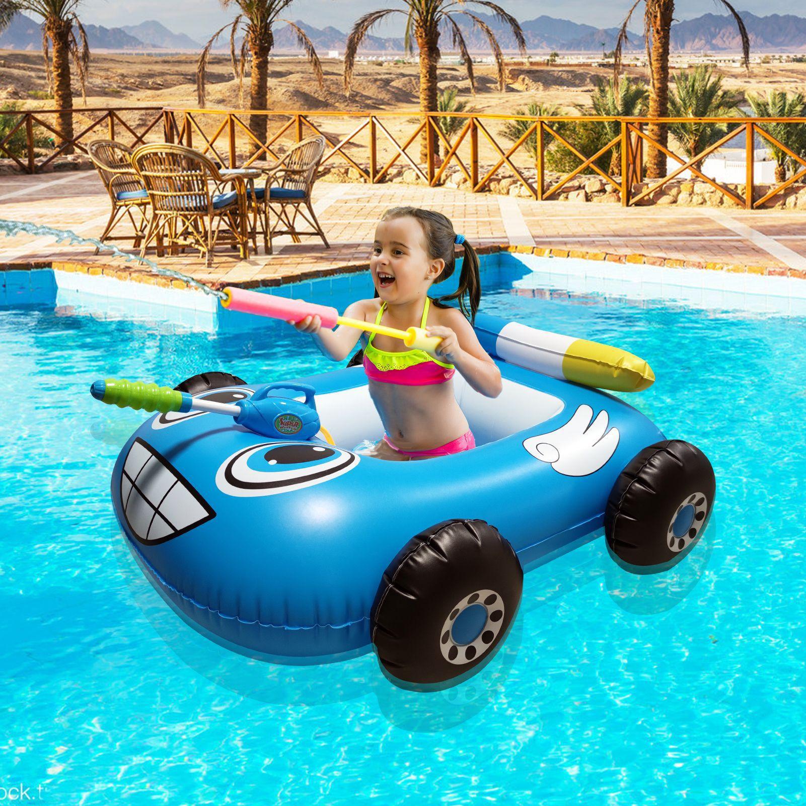 new spot inflatable car seat ring children's water spray swimming ring pool water gun toy water bumper car
