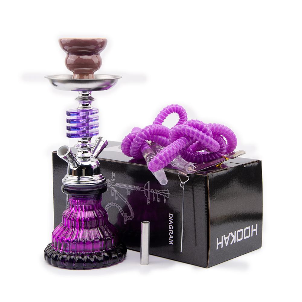cross-border hot selling arabic hookah suit purple four-layer small size single and double tube acrylic hookah accessories shisha