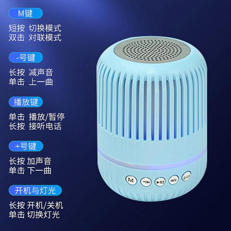 M4 Bluetooth Speaker 3D Surround Subwoofer Outdoor Portable Colorful Ambience Light Wireless Mini-Speaker details Picture
