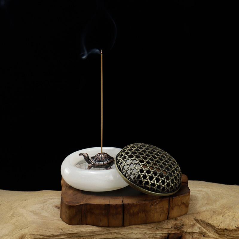 in stock jade incense burner agarwood incense coil burner stove home indoor sandalwood stove desktop decoration citron incense burner incense burner Specification drawing
