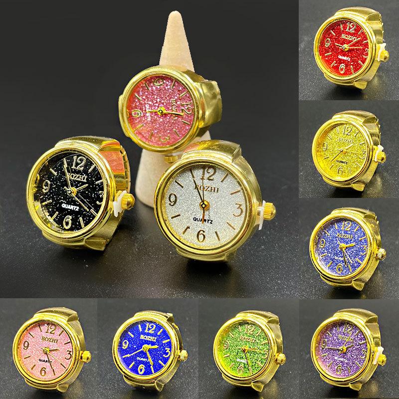 [ring watch] new men's and women's casual simple all-match ring watch alloy gold shell starry sky factory direct sales full figure