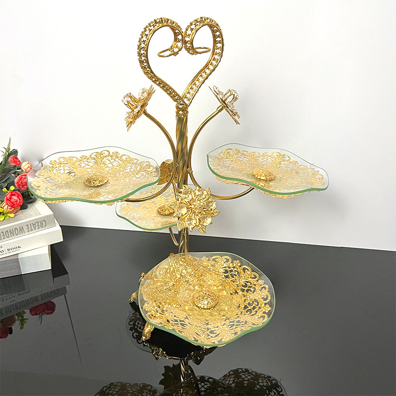 European-style four-layer cake plate, living room dried fruit plate, wedding candies and pastries, Taiwan, Central Asia, Middle East, Arab fruit plate, ironwork handicrafts and ornaments detail image 2