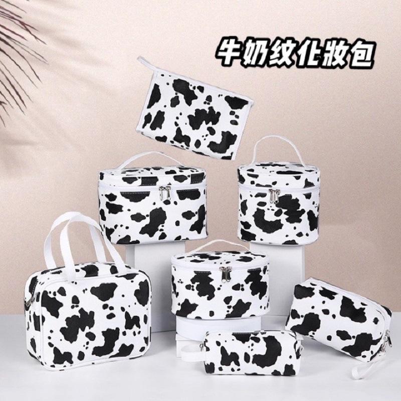 cows pattern waterproof bag cosmetic bag internet celebrity portable skin care wash bag creative waterproof travel storage bag