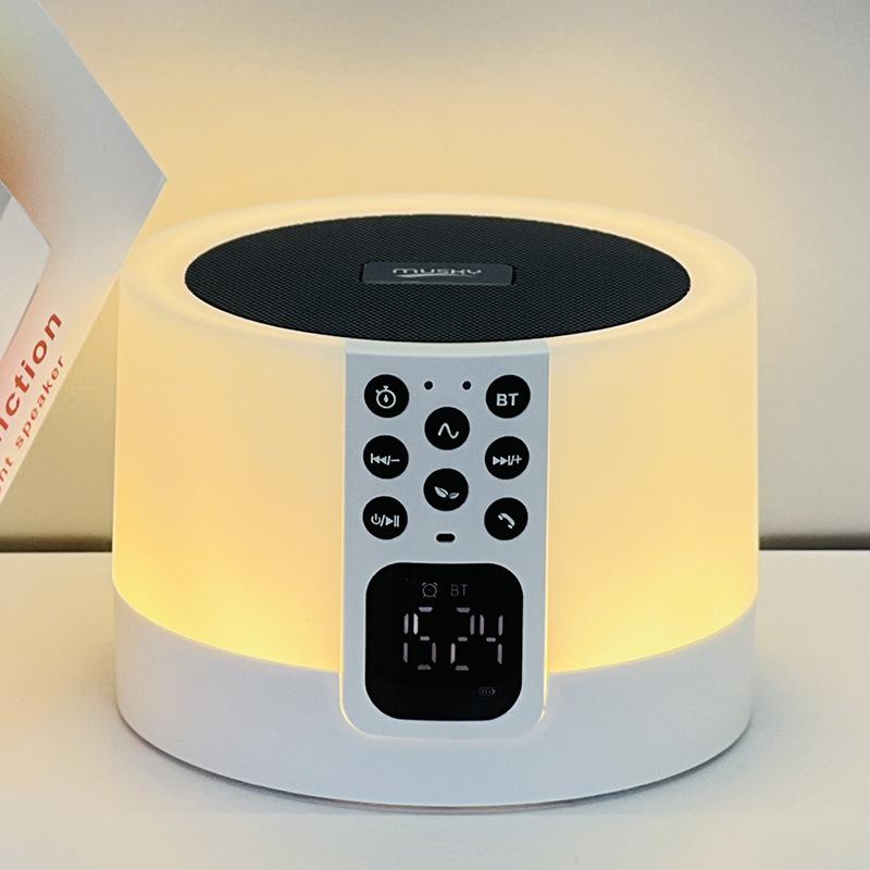 Cross-Border New Arrival Wireless Bluetooth Speaker Multifunctional Ambience Light Desktop Decoration Subwoofer Mini Cylindrical Speaker