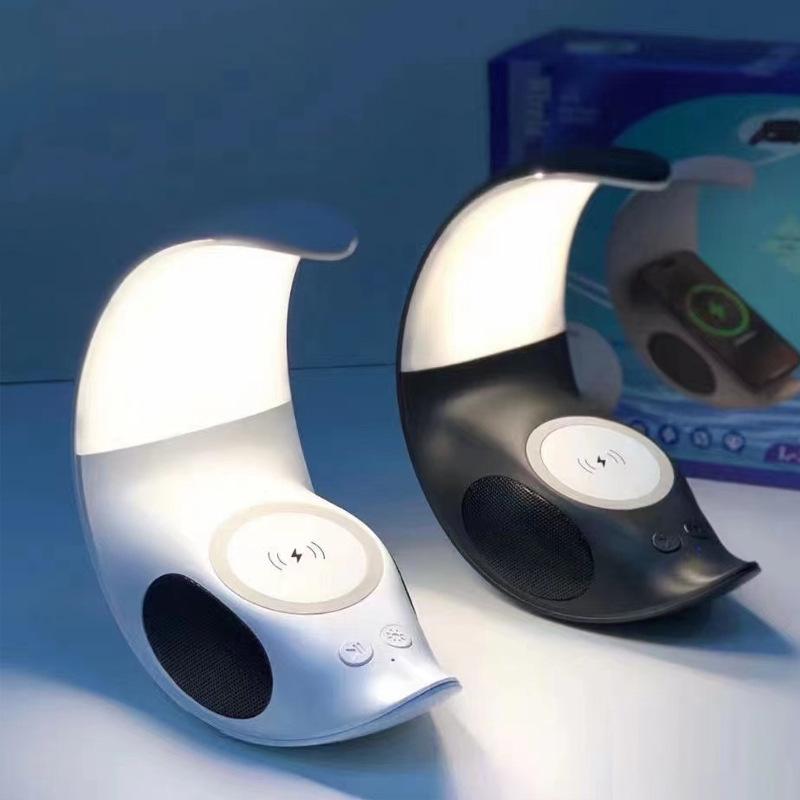 Smart Bluetooth Speaker Wireless Charger Mobile Phone Bracket Three-in-One Outdoor Household Desktop Lamp Small Mini Audio Application Scenario