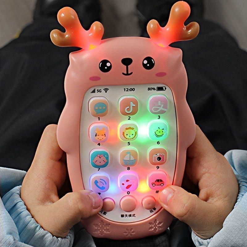 baby teether baby simulation mobile phone children's music toy early education puzzle story machine rechargeable telephone