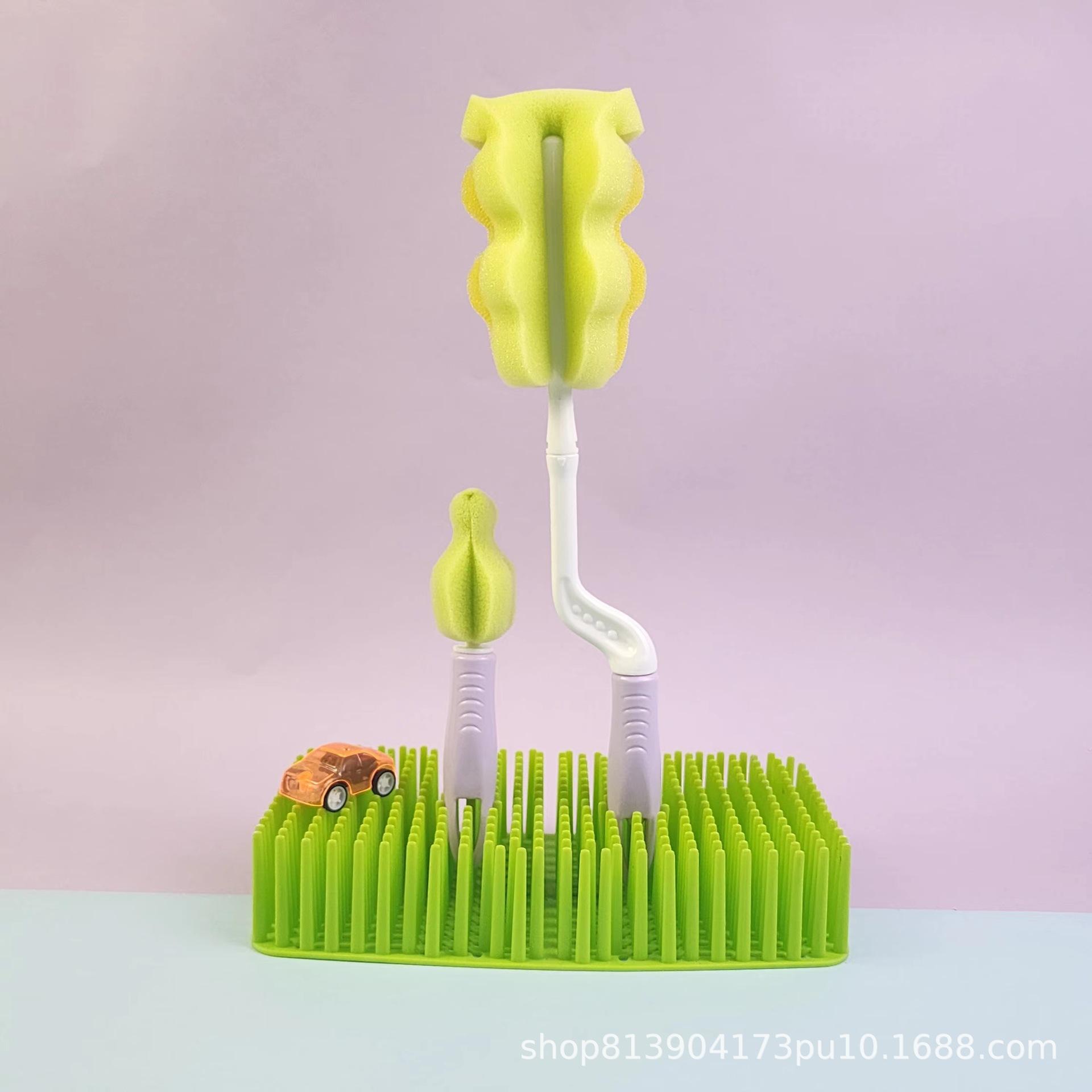 liermei sponge 2-piece set 2 in1 baby bottle brush sponge brush pacifier brush set baby bottle cleaning brush
