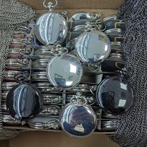 factory sales fashion qinggu black gold glossy retro vintage pocket watch all-match alloy quartz chain pocket watch