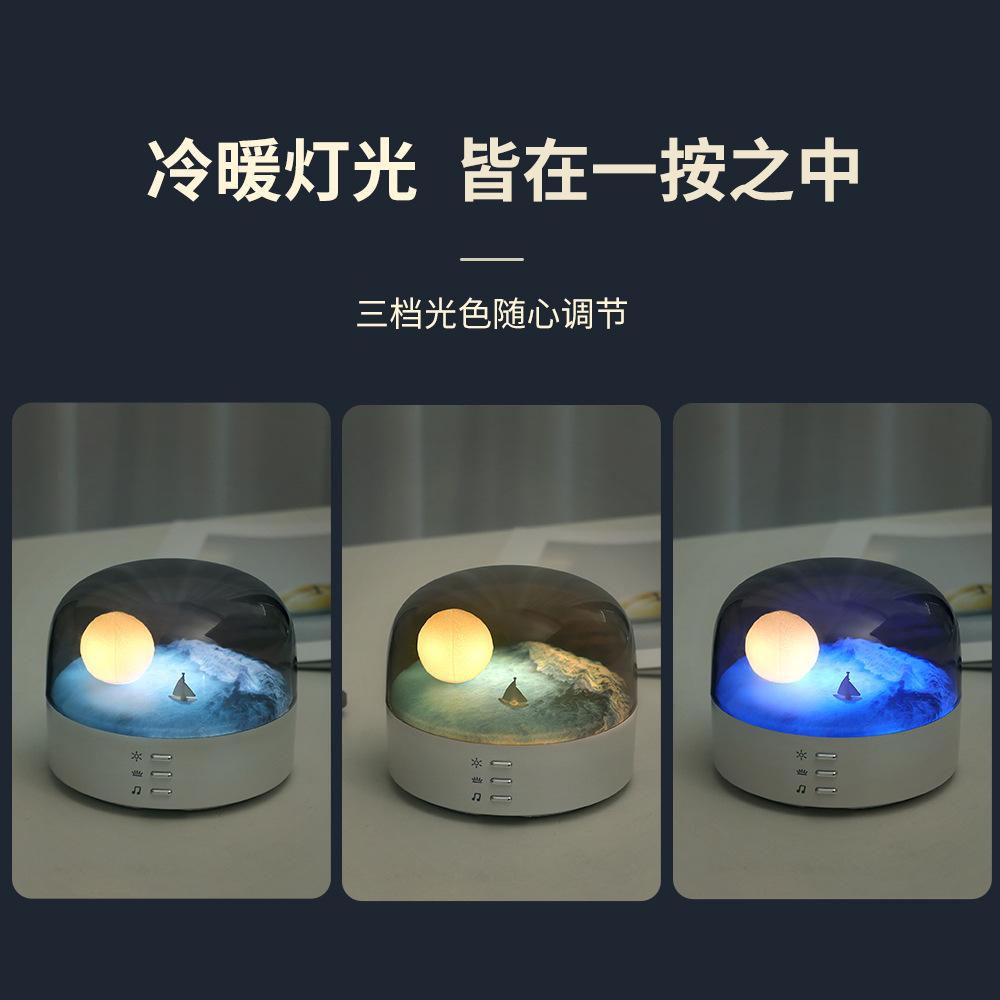 Creative Crescent Small Night Lamp Bluetooth Speaker Net Red High Color Value Gift Decoration Eye Protection Ambience Light Indoor Night Light Specification drawing