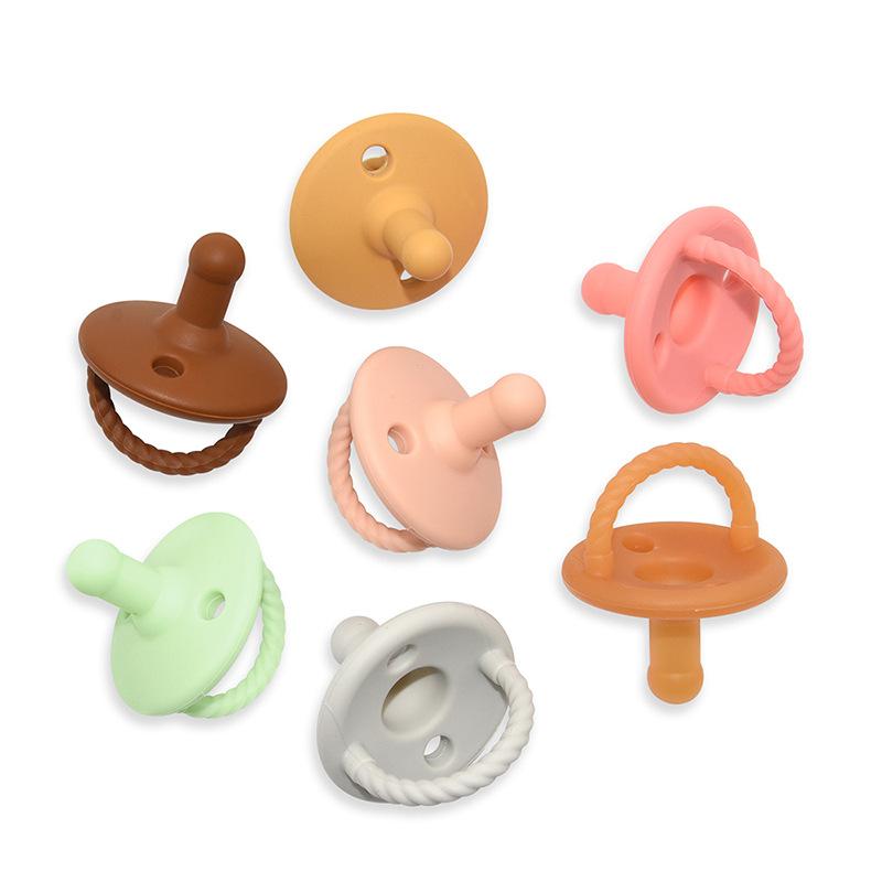 benhaida factory baby silicone pacifier baby molar chewing toy sleeping round head pacifier