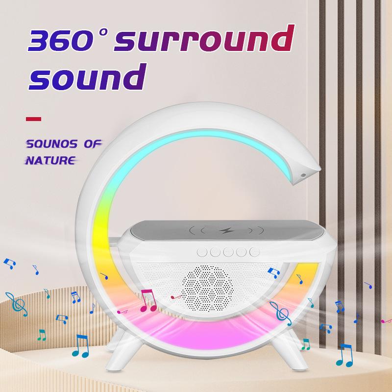 Smart Ambience Light Bluetooth Speaker Wireless Charger Bedside Ambience Light Sunrise Wake-up Light Pickup Light Wholesale Specification drawing
