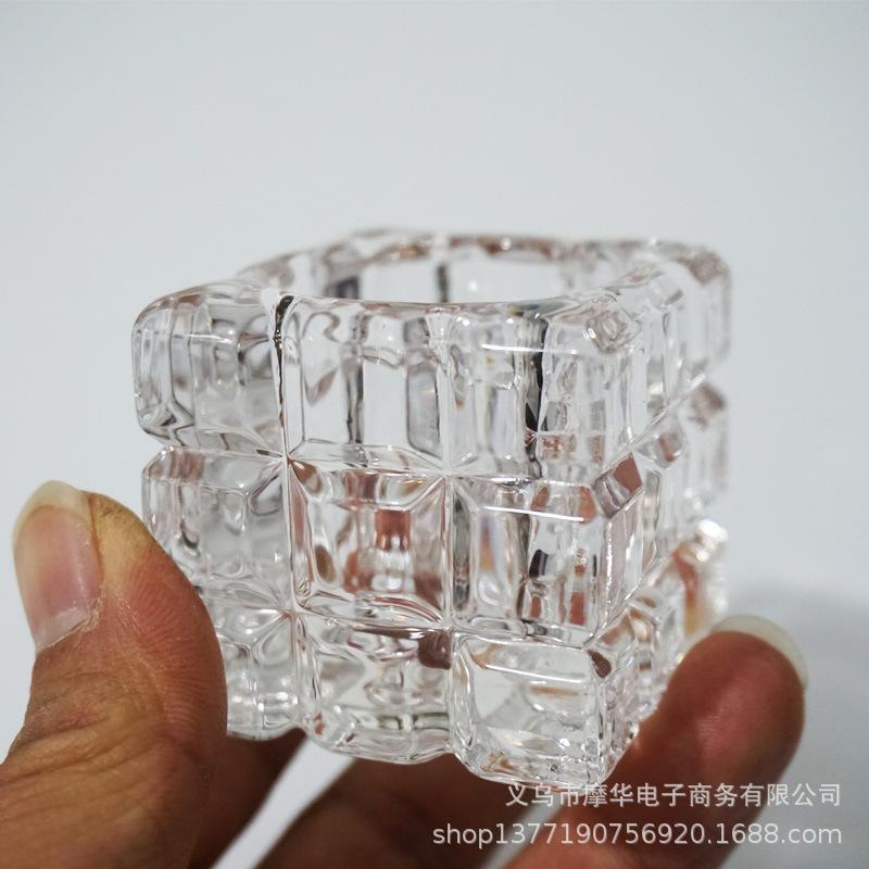 creative crystal square ice cube glass candlestick aromatherapy glassware succulent plant soilless cultivation flower device
