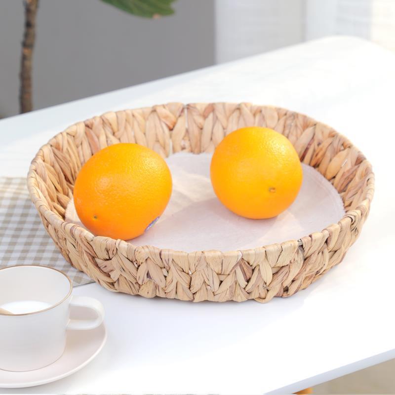 gourd straw woven storage basket household fruit plate bread basket steamed bread basket kitchen plate dried fruit snack storage basket