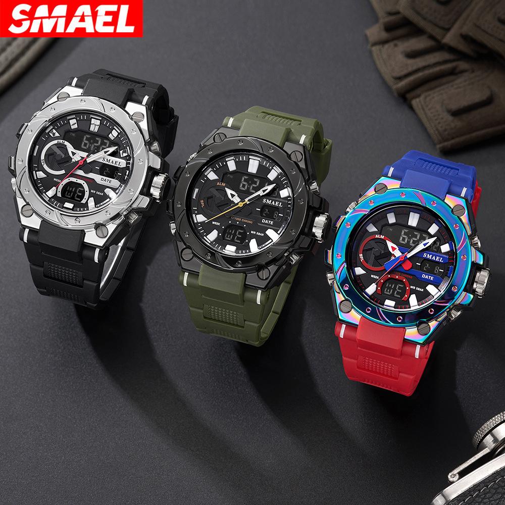 smael2024 new alloy colorful gradient men's watch electronic sports watch luminous waterproof watch Application Scenario