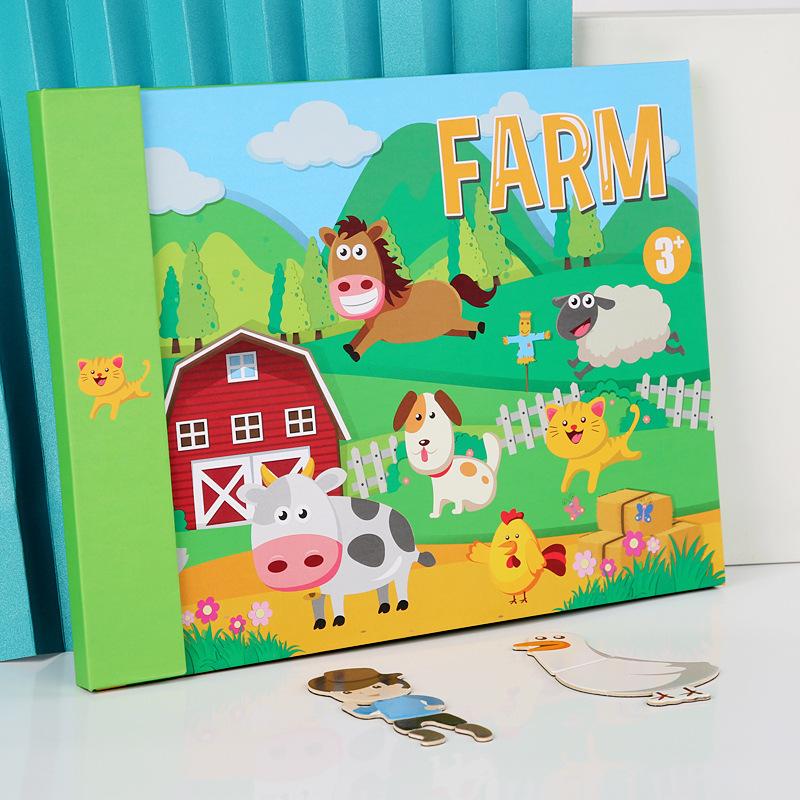 factory direct children's book clip-on fun magnetic puzzle kindergarten early education parent-child interactive jigsaw toys