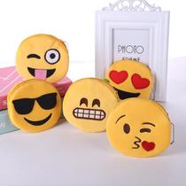 plush coin purse small smiley face coin purse expression coin bag cute plush pendant