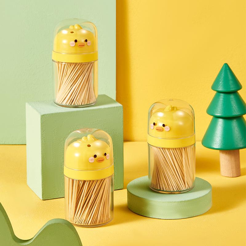 toothpick bottle toothpick holder wheat cute duck toothpick box creative cartoon household toothpick tin good-looking toothpick storage box