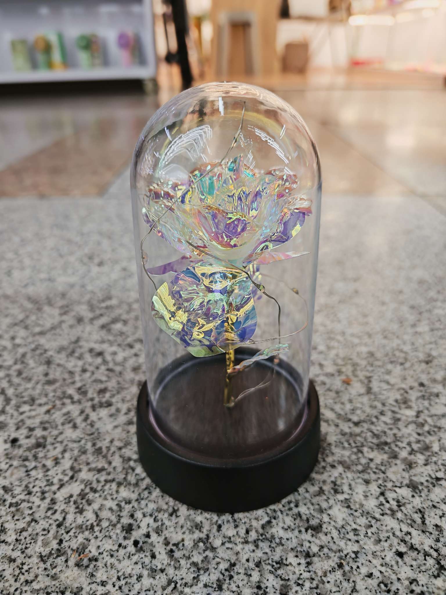 Eternal flower night light dust cover gold foil flower gift bouquet