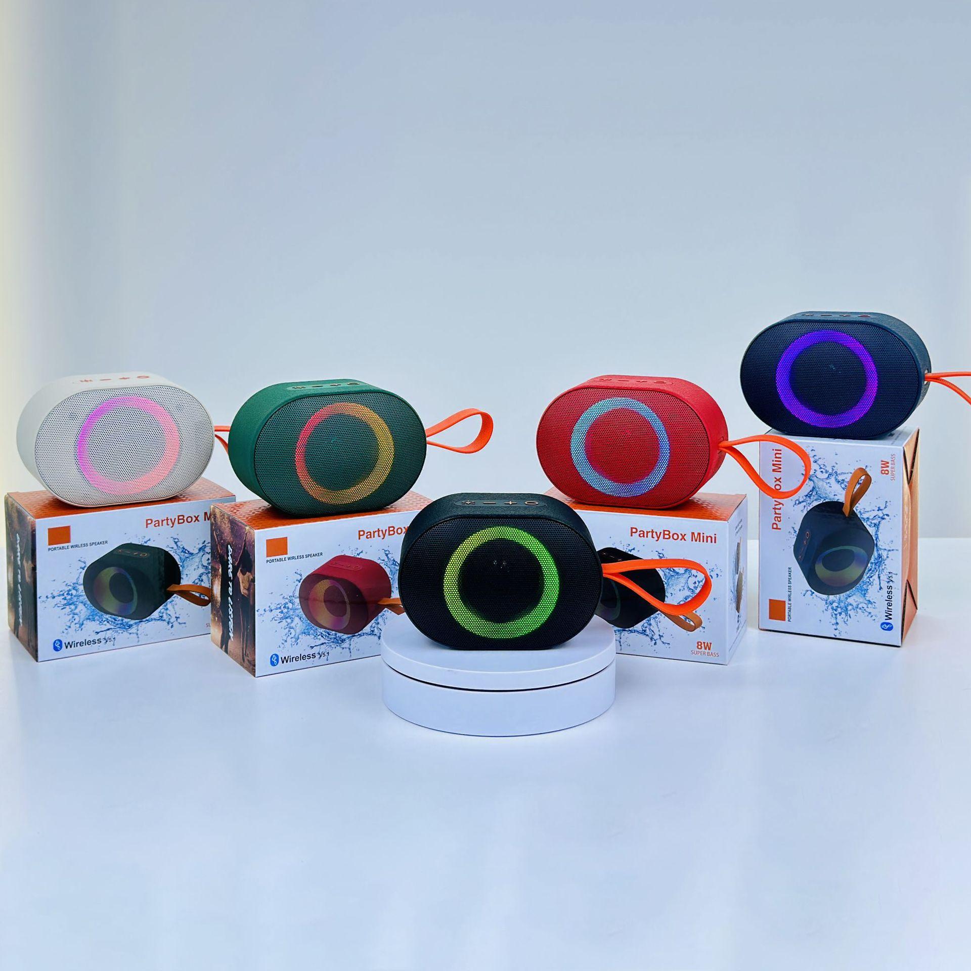New Bluetooth Speaker RGB Outdoor Portable Wireless Waterproof Stereo System Cross-Border Hot Partybox Mini