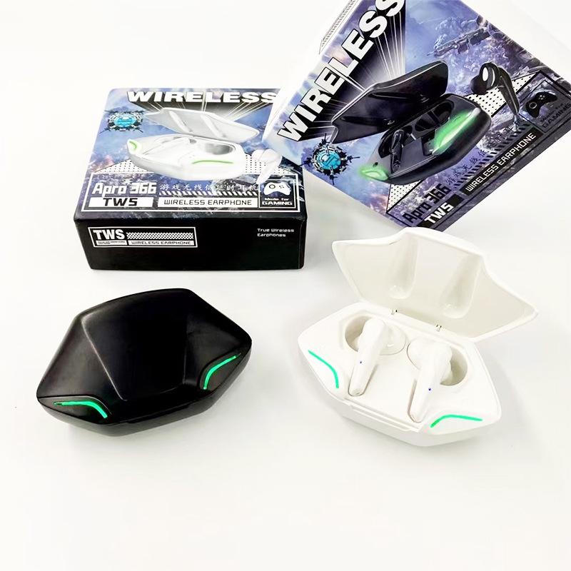 apro366 new tws wireless bluetooth headset running sports earbuds stereo low latency gaming headset