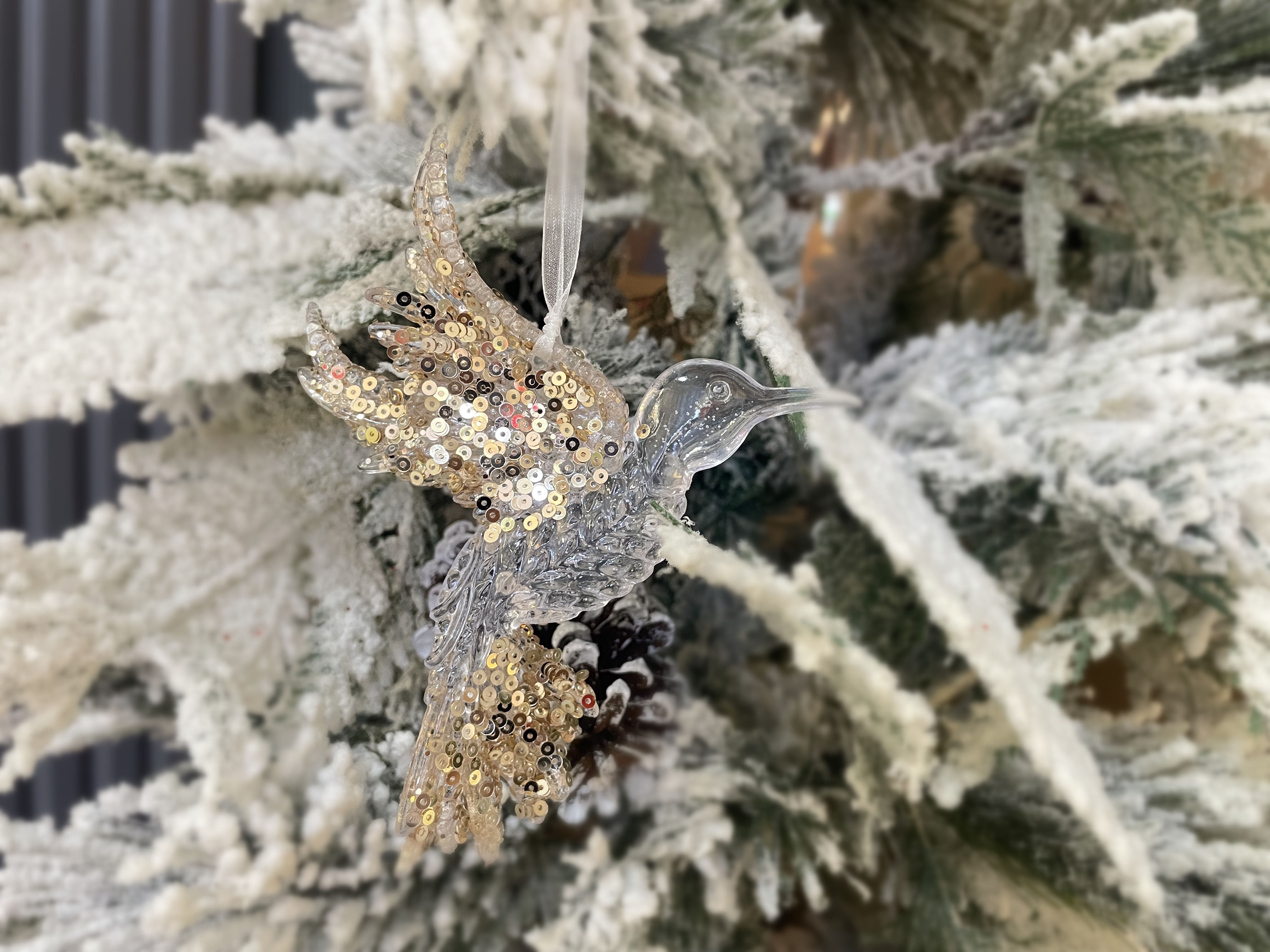 12X14CM圣诞撒亮片亚克力鸽子挂件吊饰装饰品