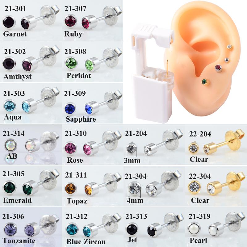 second generation disposable low pain ear piercing gun get one's ears pierced gun ear piercing tool ear piercing gun built-in 316l ear studs