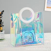 colorful pvc laser bag gift bag shopping handbag plastic packaging pvc bag despotic tote bag