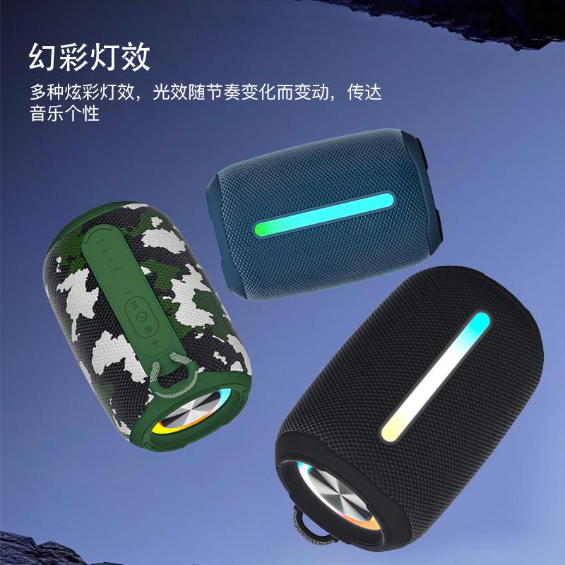 cross-border 2024 new mini extra bass outdoor ultra-long life battery colorful ambience light waterproof bluetooth speaker details Picture