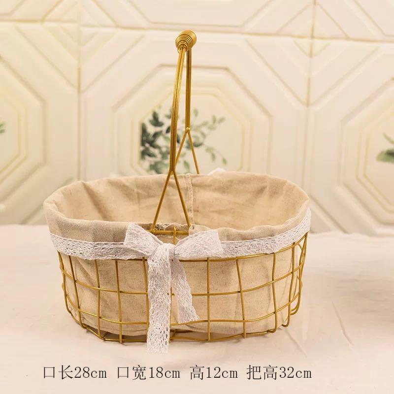 iron cloth lining basket rattan wicker straw woven small basket picnic portable woven frame basket flower arrangement bamboo woven bamboo basket