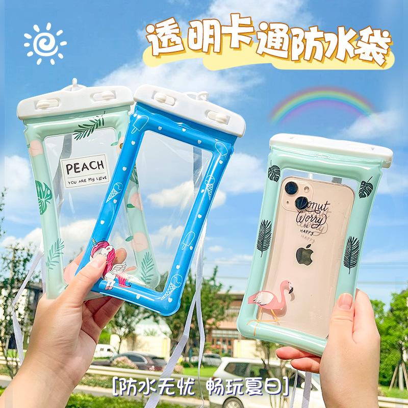 outdoor floating airbag inflatable mobile phone waterproof bag touchscreen swimming transparent waterproof mobile phone bag mobile phone waterproof cover