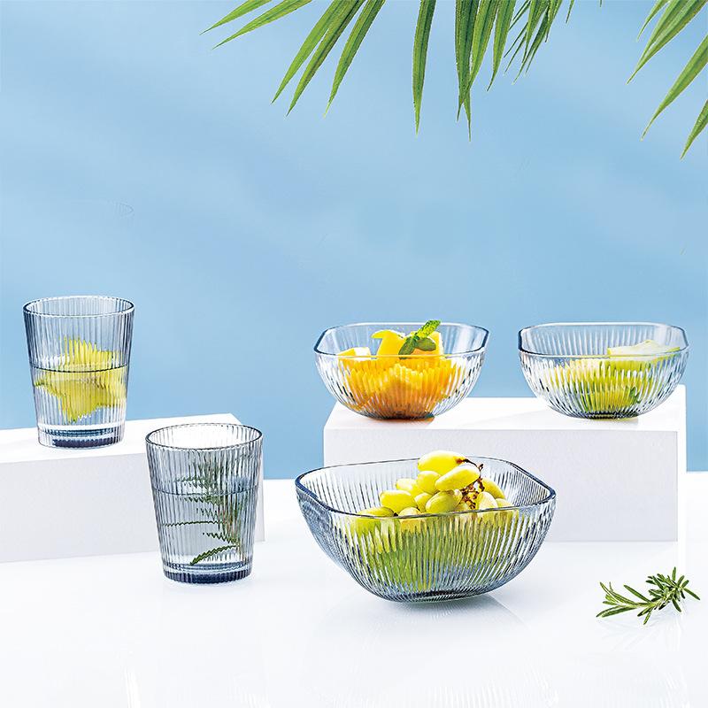 Baile Buckle Household Affordable Luxury Style Glassware Set Gift Cup Bowl Gift Box Printed Present for Client Activity Gift