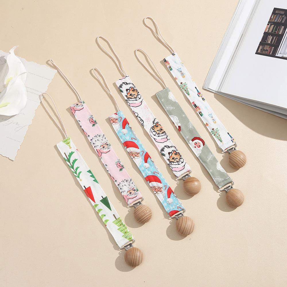 creative wooden pacifier clip with nipple lanyard drop-preventing chain baby pacifier clip baby products