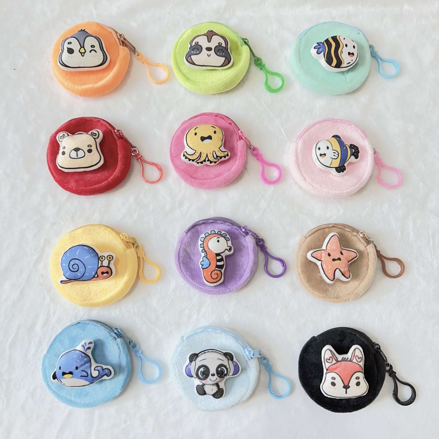 小熊零钱包 小兔子钱包8cm零钱包贴卡通头精品钱包卡包零钱包详情图6