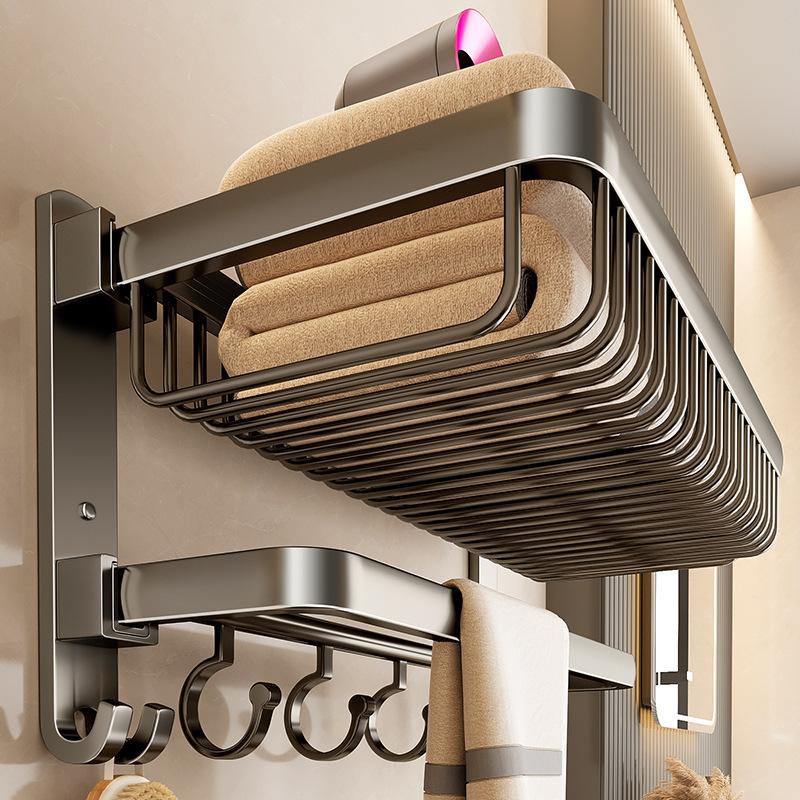 gun gray towel rack bathroom punch-free bathroom rack integrated rack toilet kit bath towel rack